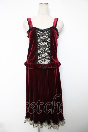 画像: axes femme / ベロアビスチェ＆スカートセット M ワイン Y-25-12-22-128-AX-OP-SZ-ZY