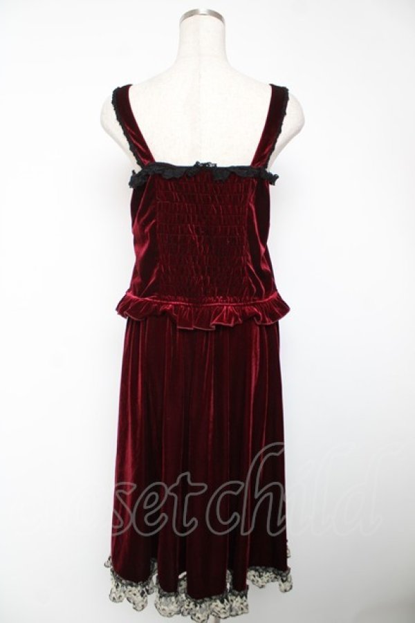画像2: axes femme / ベロアビスチェ＆スカートセット M ワイン Y-25-12-22-128-AX-OP-SZ-ZY (2)
