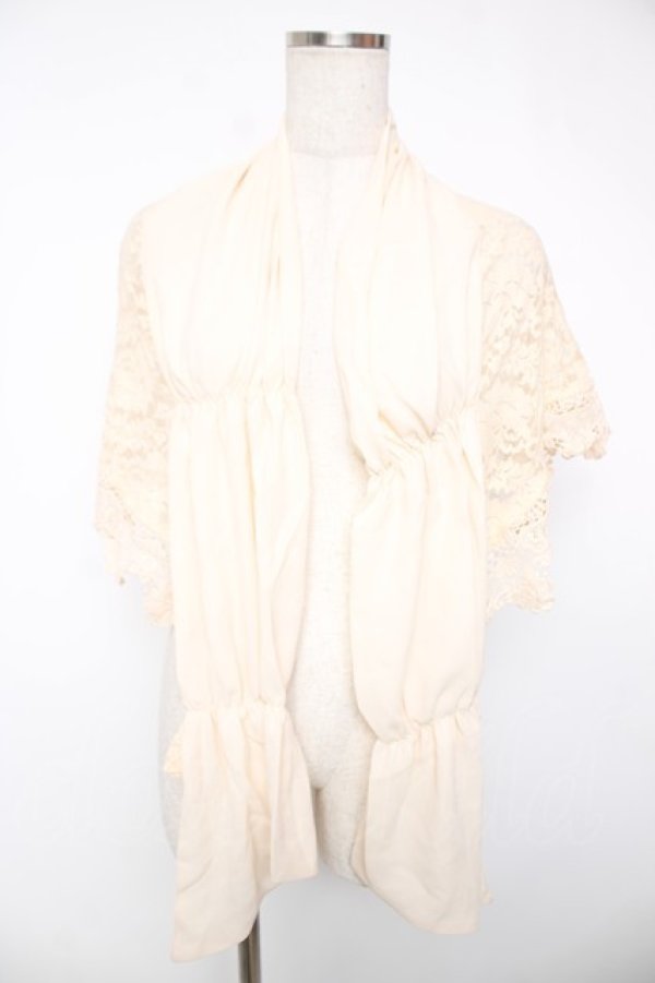 画像1: axes femme kawaii / シャルロットショール F 生成り Y-25-12-22-019-AX-ZA-SZ-ZY (1)