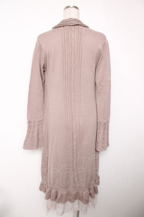 画像2: axes femme / ジレ重ね着風ロングカーデ M 淡ピンク Y-25-12-22-132-AX-OP-SZ-ZY (2)