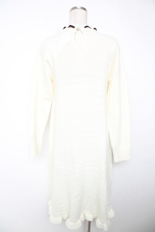 画像2: axes femme / フリルニットワンピース F 白 Y-25-12-22-134-AX-OP-SZ-ZY (2)