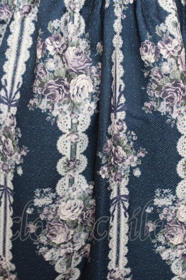 画像3: axes femme / ローズリボン柄ジャンスカ F 紺 Y-25-12-22-136-AX-OP-SZ-ZY (3)