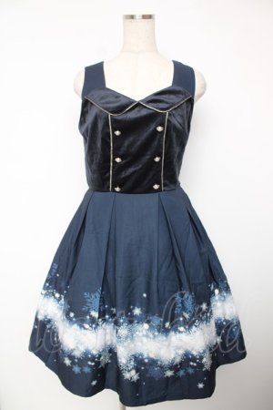 画像: axes femme POETIQUE / スノークリスタルノースリワンピース M 紺 Y-25-12-22-139-AX-OP-SZ-ZY