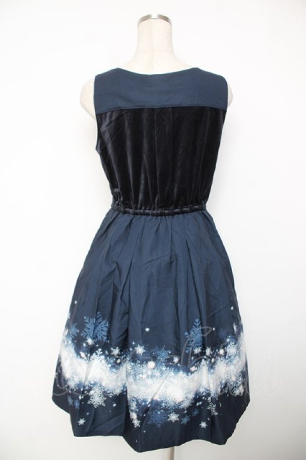 画像2: axes femme POETIQUE / スノークリスタルノースリワンピース M 紺 Y-25-12-22-139-AX-OP-SZ-ZY (2)