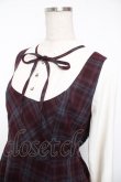 画像3: axes femme / チェック柄ドッキングワンピース F ワイン Y-25-12-22-144-AX-OP-SZ-ZY (3)