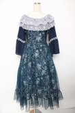 画像1: axes femme / オーナメント柄レース重ワンピース F 紺 Y-25-12-22-148-AX-OP-SZ-ZY (1)