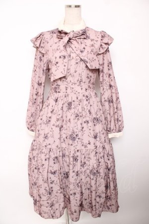 画像: axes femme POETIQUE / トワルドジュイ風花柄ワンピース M ピンク Y-25-12-22-149-AX-OP-SZ-ZY