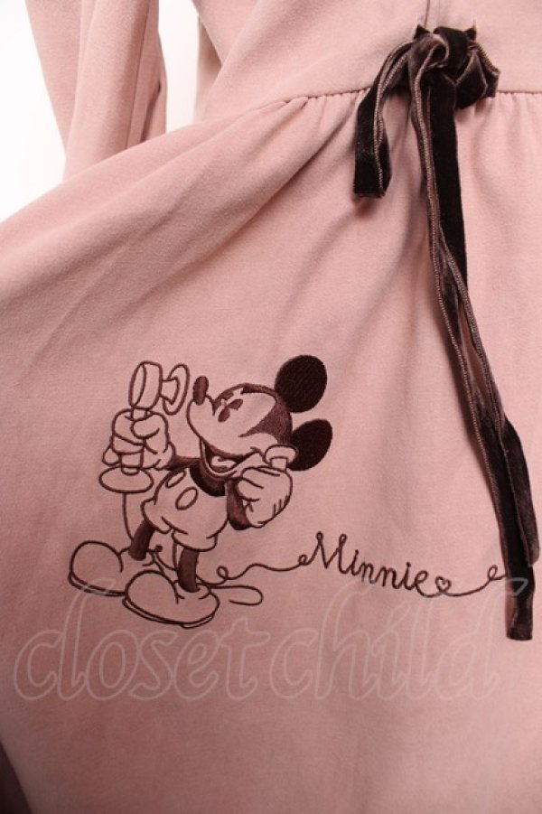 画像3: Ank Rouge / ミッキーマウス&ミニーマウス刺繍ワンピース M ピンク Y-25-12-22-150-CA-OP-SZ-ZY (3)