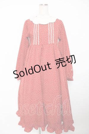 画像: m petit by misako / マトンドットワンピース  赤 Y-25-12-22-152-LO-OP-SZ-ZY