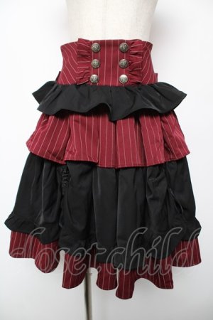 画像: Chalmiere / ストライプフリルスカート M ワイン Y-25-12-22-162-LO-SK-SZ-ZY