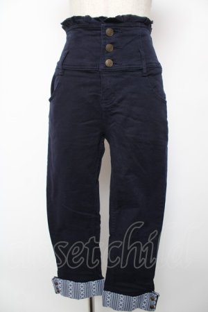 画像: axes femme POETIQUE / 裾折ハイウエストパンツ M 紺 Y-25-12-22-165-AX-PA-SZ-ZY