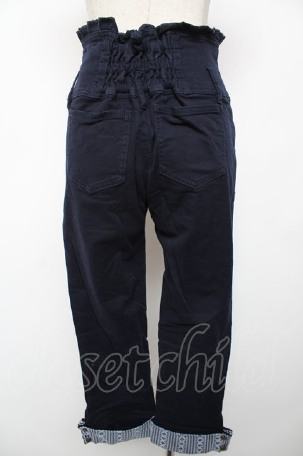 画像2: axes femme POETIQUE / 裾折ハイウエストパンツ M 紺 Y-25-12-22-165-AX-PA-SZ-ZS (2)