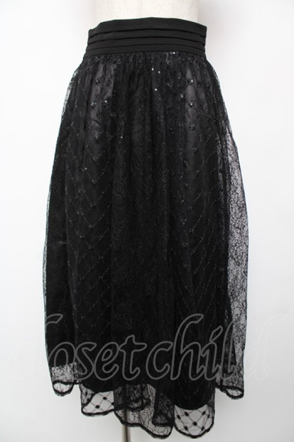 画像1: axes femme / スパンコールチュールスカート F 黒 Y-25-12-22-168-AX-SK-SZ-ZY (1)