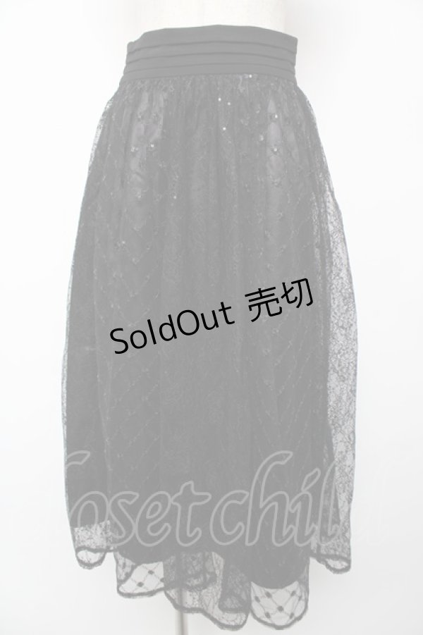 画像1: axes femme / スパンコールチュールスカート F 黒 Y-25-12-22-168-AX-SK-SZ-ZY (1)