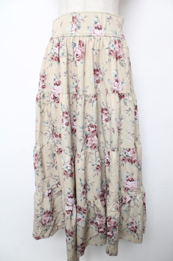 画像1: axes femme / ブーケ柄スカート F ベージュ Y-25-12-22-171-AX-SK-SZ-ZY (1)