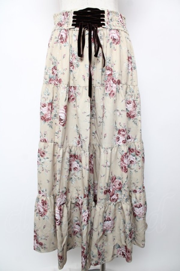 画像2: axes femme / ブーケ柄スカート F ベージュ Y-25-12-22-171-AX-SK-SZ-ZY (2)