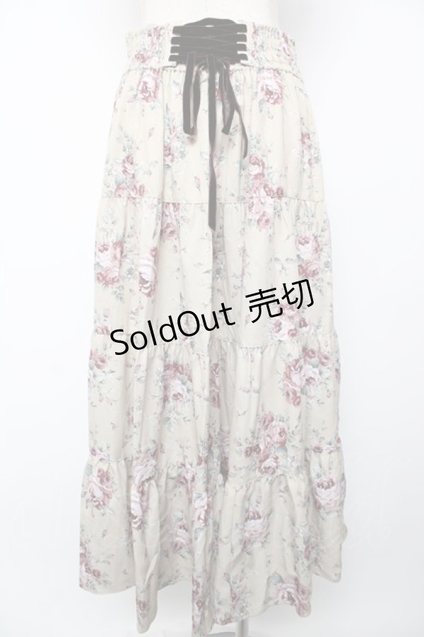 画像2: axes femme / ブーケ柄スカート F ベージュ Y-25-12-22-171-AX-SK-SZ-ZS (2)