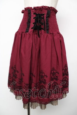 画像: axes femme / ハイウエストスカート  ワイン Y-25-12-22-172-AX-OP-SZ-ZY