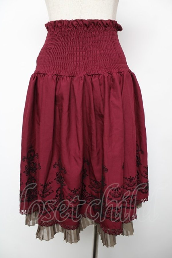 画像2: axes femme / ハイウエストスカート  ワイン Y-25-12-22-172-AX-OP-SZ-ZY (2)