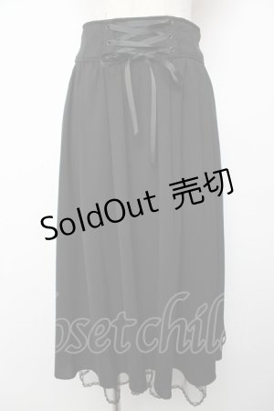 画像: axes femme POETIQUE / バックフリルレースアップスカート M 黒 Y-25-12-22-174-AX-SK-SZ-ZY