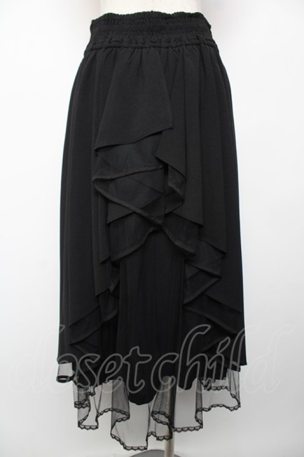 画像2: axes femme POETIQUE / バックフリルレースアップスカート M 黒 Y-25-12-22-174-AX-SK-SZ-ZY (2)