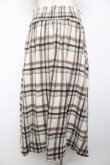 画像2: axes femme / レースアップ起毛チェックスカート F 生成り Y-25-12-22-175-AX-SK-SZ-ZY (2)