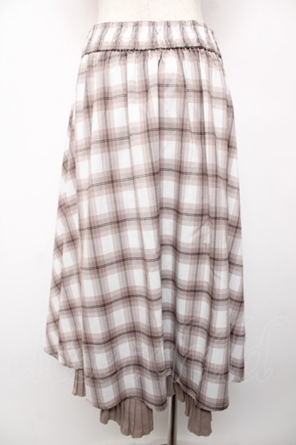 画像2: axes femme / ビッグチェックミディスカート F ベージュ Y-25-12-22-176-AX-SK-SZ-ZS (2)