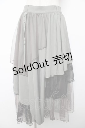 画像: axes femme / 異素材イレヘムロングスカート F グリーン Y-25-12-22-177-AX-SK-SZ-ZS