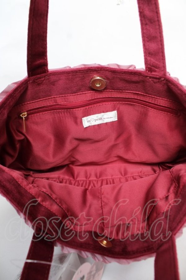 画像3: m petit by misako / ベロアランチトート  ワイン Y-25-12-22-022-LO-BG-SZ-ZY (3)