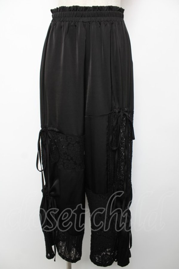 画像1: Candy Stripper / LACY PATCH WORK DROST PANTS 2 ブラック Y-25-12-22-179-PU-PA-SZ-ZY (1)