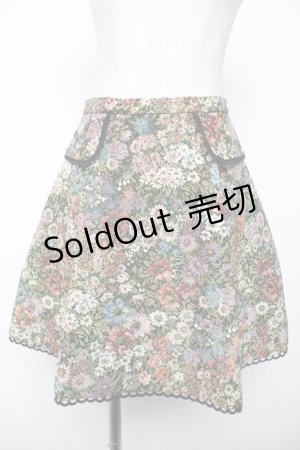 画像: Emily Temple cute / 薔薇ゴブランスカート  黒 Y-25-12-22-180-ET-SK-SZ-ZY