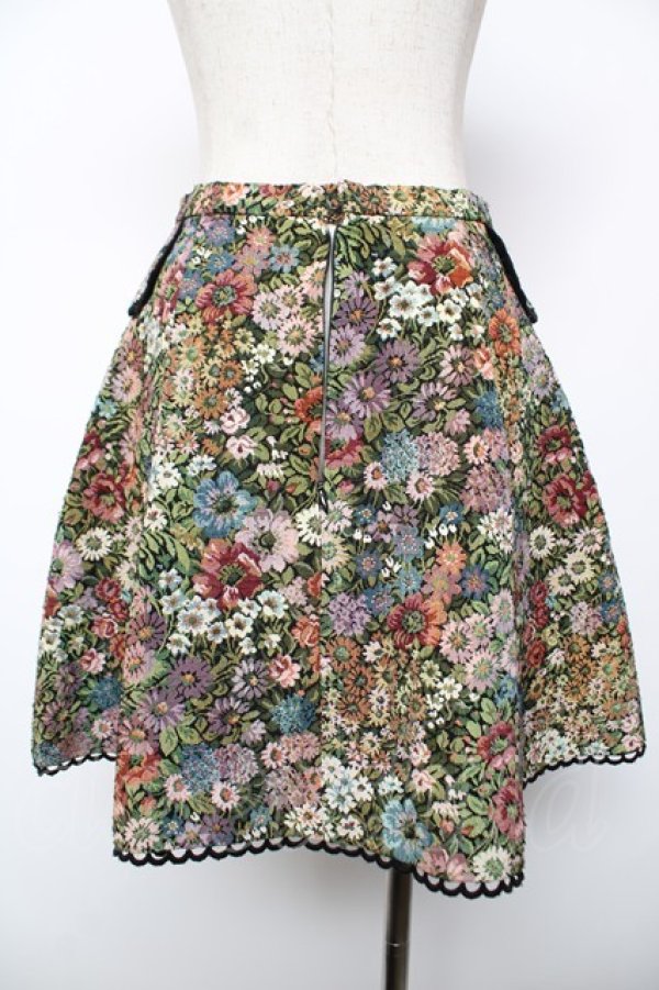 画像2: Emily Temple cute / 薔薇ゴブランスカート  黒 Y-25-12-22-180-ET-SK-SZ-ZY (2)