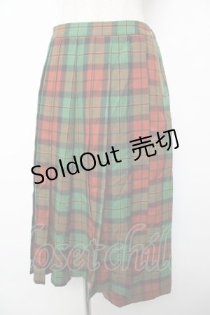 画像: Jane Marple Dans Le Salon / ウールタータンタックスカート M グリーン Y-25-12-22-183-JM-PA-SZ-ZY