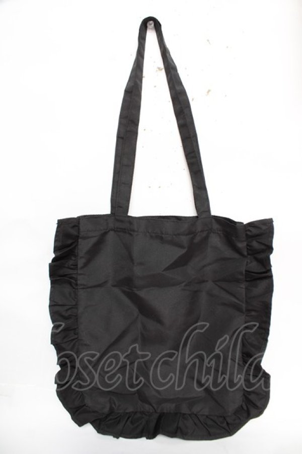 画像2: BABY, THE STARS SHINE BRIGHT / ブラックフリルトートバッグ  黒 Y-25-12-22-023-BA-BG-SZ-ZY (2)