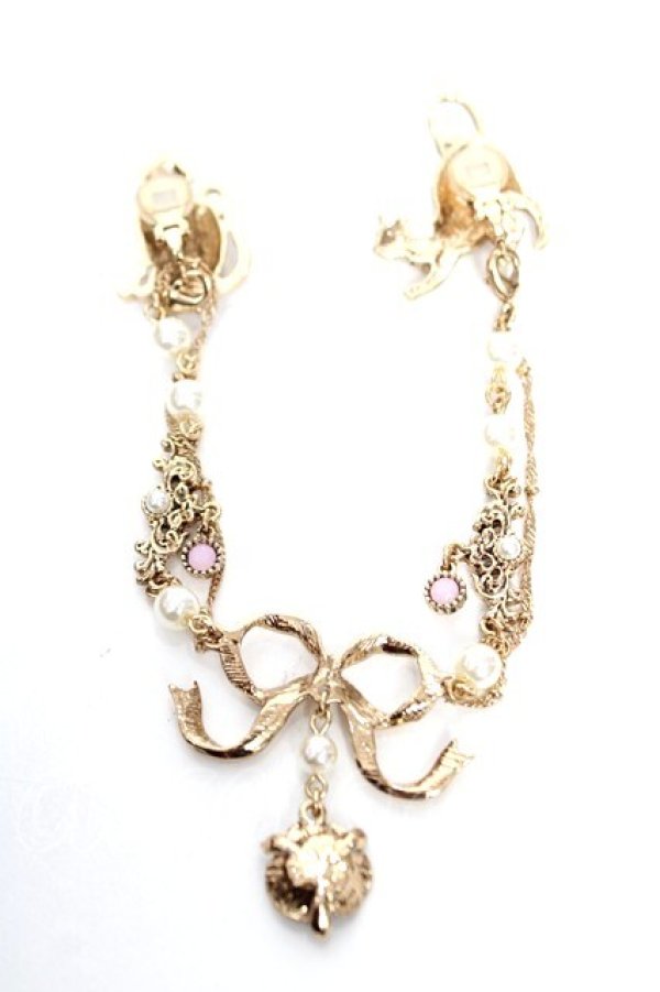 画像2: axes femme / リボンキャット襟クリップ  ゴールド Y-25-12-22-002-AX-AC-SZ-ZY (2)