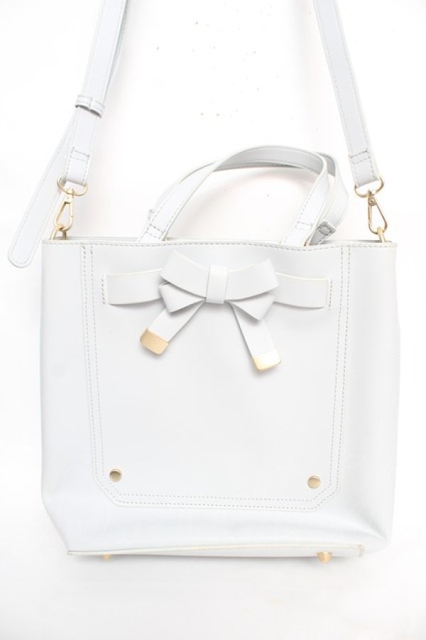 画像1: m petit by misako / AMマエリボン2WAYバッグ  サックス Y-25-12-22-027-LO-BG-SZ-ZY (1)