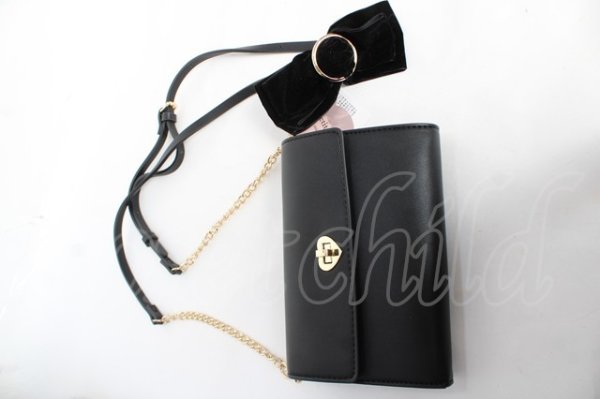 画像3: m petit by misako / リボン付きポシェット  黒 Y-25-12-22-034-LO-BG-SZ-ZY (3)