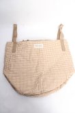 画像2: PINK HOUSE / リボン付きギンガム柄バケツバッグ  ベージュ Y-25-12-22-038-LO-BG-SZ-ZY (2)