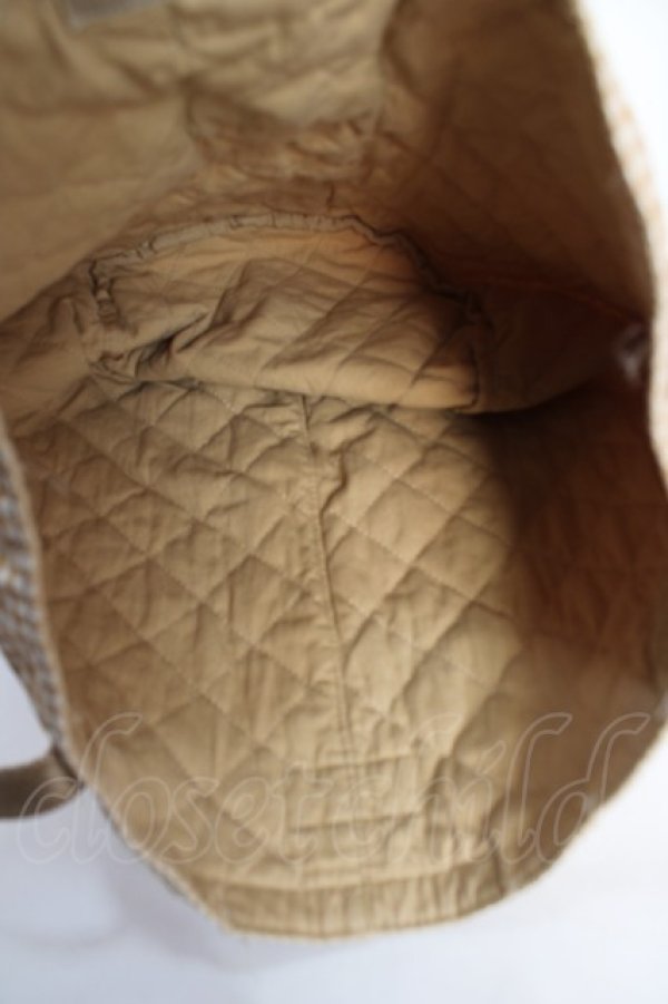 画像3: PINK HOUSE / リボン付きギンガム柄バケツバッグ  ベージュ Y-25-12-22-038-LO-BG-SZ-ZY (3)