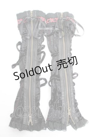 画像: Ozz On / レースアップベロアアームカバー  黒 Y-25-12-23-005-OO-ZA-SZ-ZY