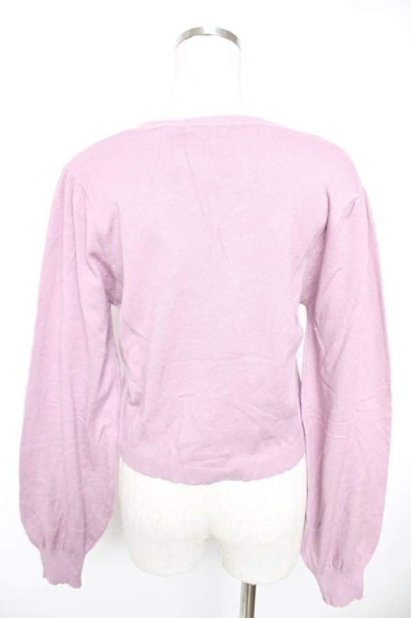 画像2: axes femme POETIQUE / レース×リボンニットカーディガン M ラベンダー Y-25-12-23-038-AX-TO-SZ-ZY (2)