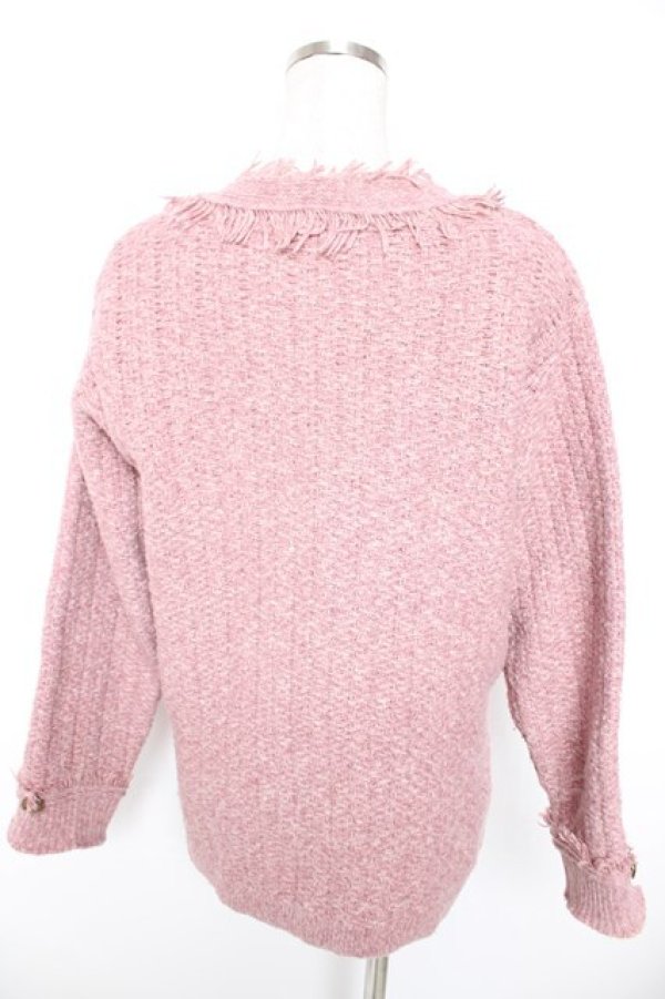 画像2: axes femme / ツイード風ロングカーデ  ピンク Y-25-12-23-040-AX-TO-SZ-ZY (2)