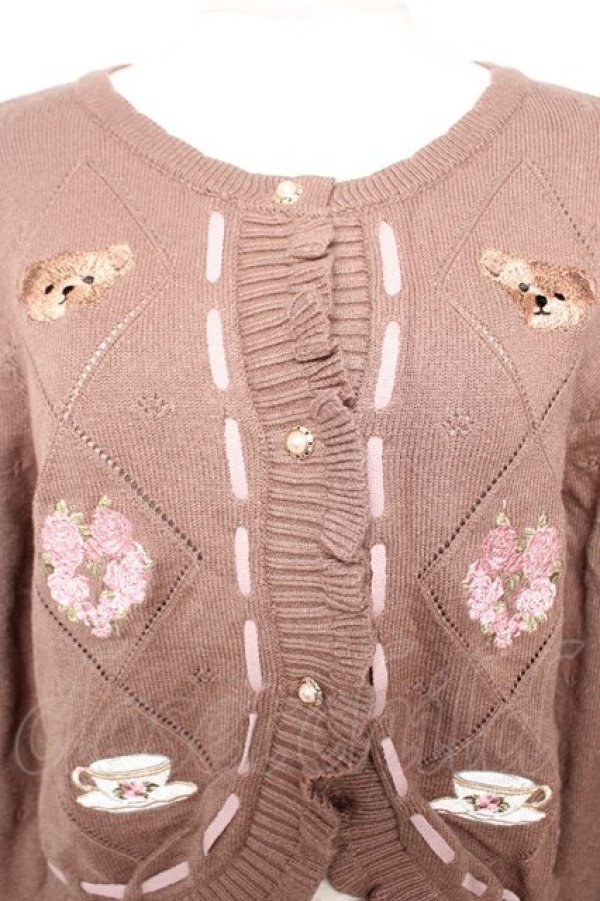 画像3: axes femme kawaii / RosyBearニットカーデ M モカ Y-25-12-23-042-AX-TO-SZ-ZY (3)