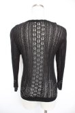 画像2: axes femme / レース襟付透かし編みカーディガン M 黒 Y-25-12-23-046-AX-TO-SZ-ZY (2)