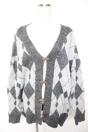 画像: axes femme / ラメジャカードニットカーディガン  グレー Y-25-12-23-047-AX-TO-SZ-ZY