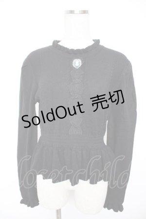 画像: axes femme / カメオ付ペプラムニット F 黒 Y-25-12-23-048-AX-TO-SZ-ZS