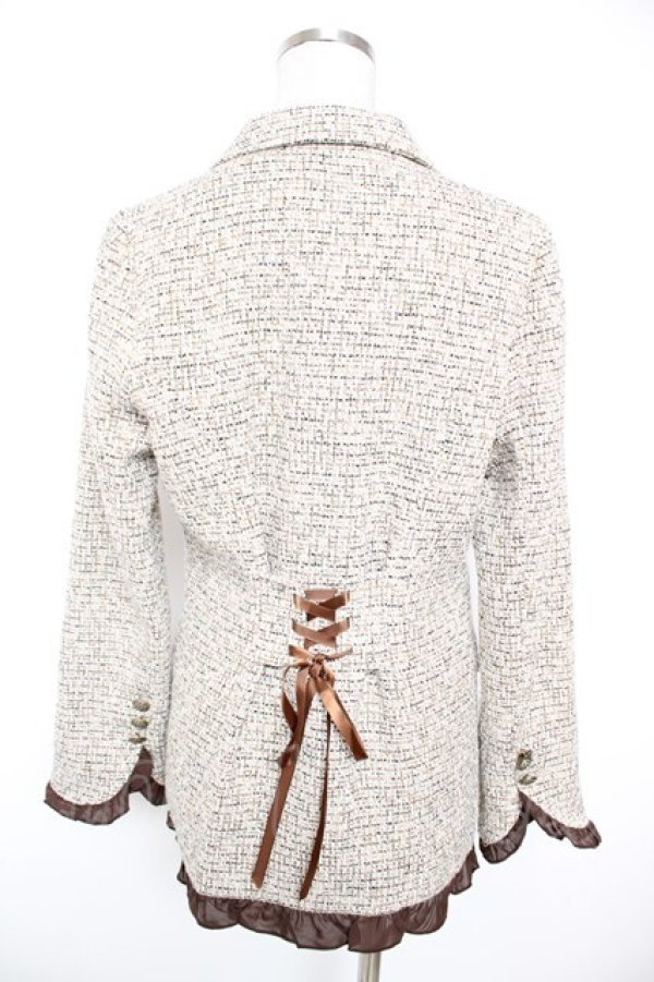 画像2: axes femme / ツイードダブルジャケット  ベージュ Y-25-12-23-052-AX-JA-SZ-ZY (2)