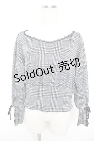 画像: axes femme / チェックカットソー  グレー Y-25-12-23-054-AX-TO-SZ-ZY