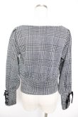 画像2: axes femme / チェックカットソー  グレー Y-25-12-23-054-AX-TO-SZ-ZY (2)