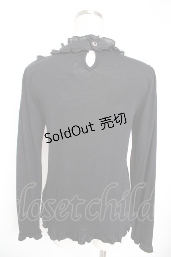 画像2: axes femme / BIGリボンブロッキングプルオーバー  黒 Y-25-12-23-055-AX-TO-SZ-ZY (2)